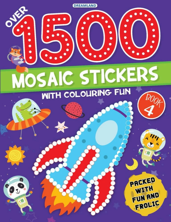 Dreamland Publications 1500 Mosaic Stickers Book 4 with Colouring Fun - Sticker Book for Kids Age 4 - 8 years | Grab2Buy