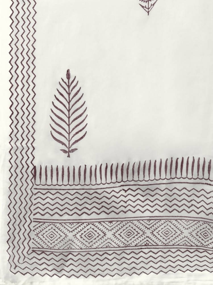 Yufta Maroon & Off White Embroidered Dupatta Set | Grab2Buy