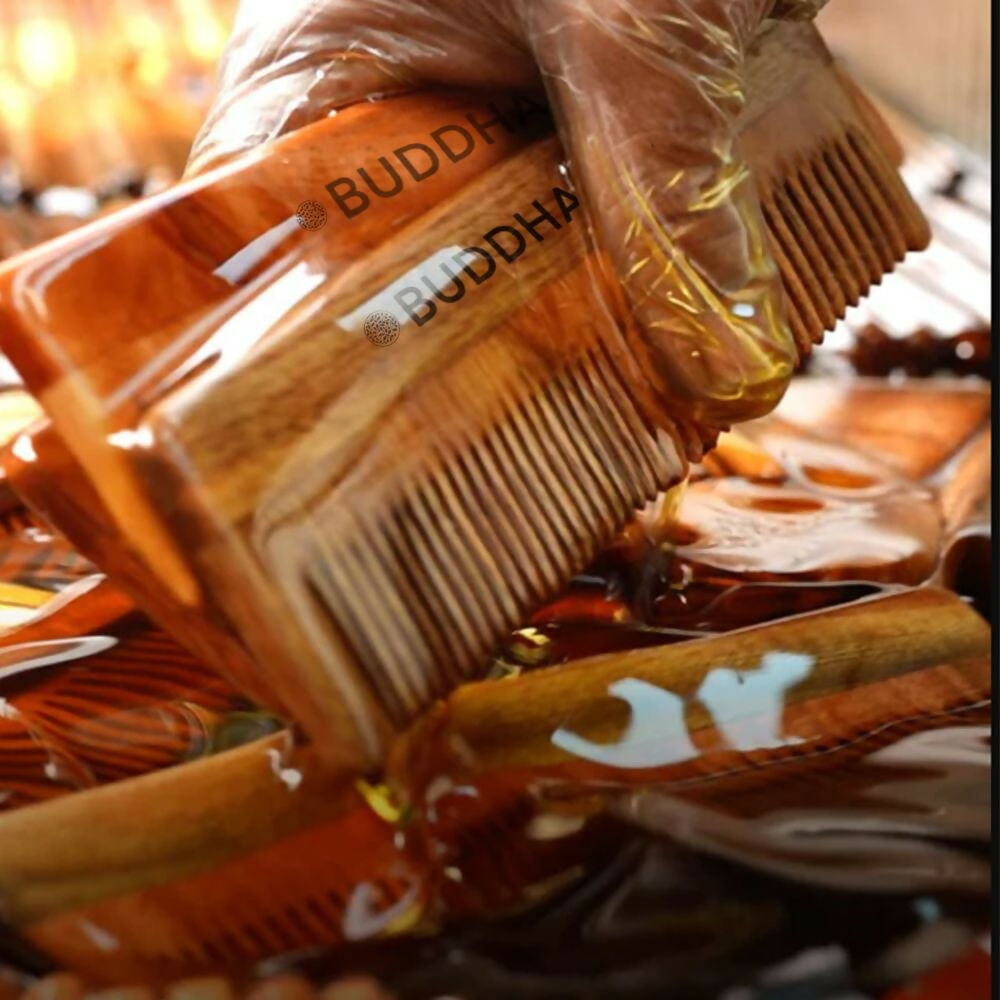 Buddha Natural Beard Kacchi Neem Wooden Comb | Grab2Buy