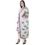 A R Silk Silk Peacock Multi Fancy Dupatta Color White Dupatta or Chunni | Grab2Buy