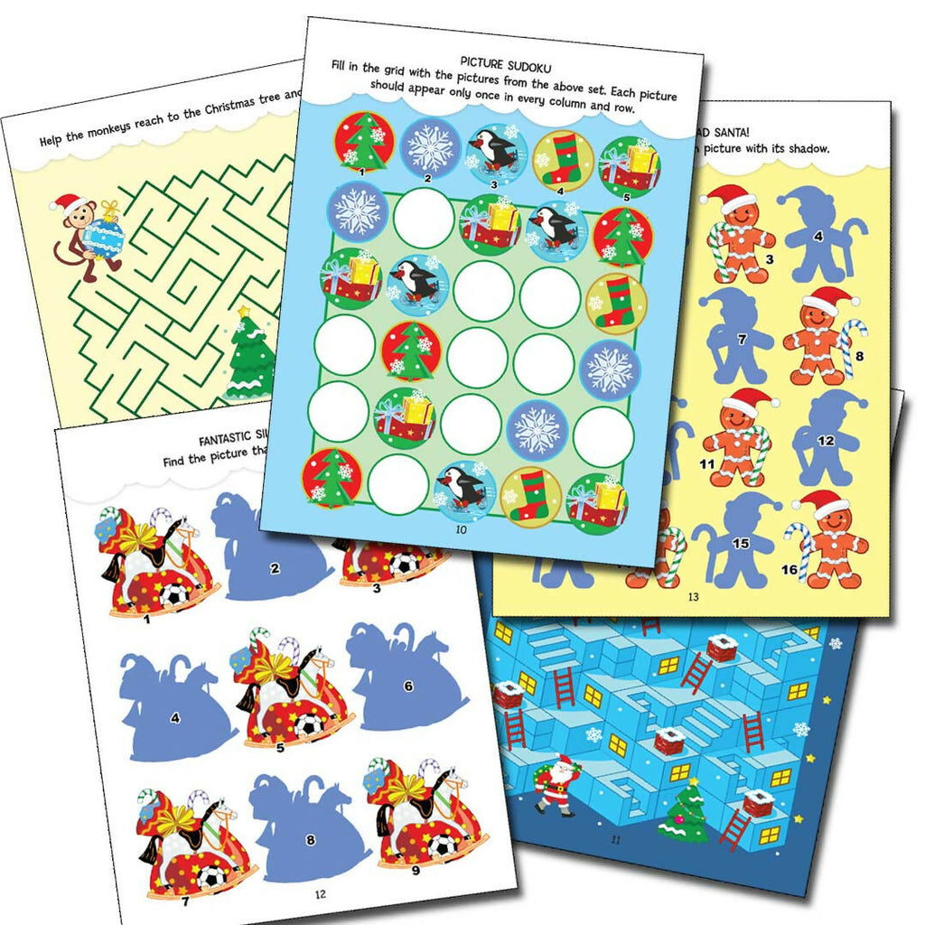 Dreamland Publications Christmas Activity Book for Kids – Fun Puzzles, Coloring, Mazes & More | Ages 4–8 | Grab2Buy