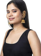 Jewel City Exquisite Gold-Plated Peacock Jhumka Earrings with Ruby and Emerald Accents | Grab2Buy