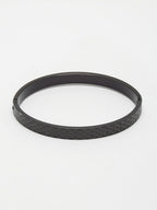 NVR Men's Black Rhodium-Plated Stainless Steel Kada Bracelet | Grab2Buy