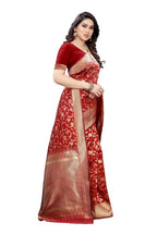 Vamika Banarasi Jacquard Weaving Red Saree (PARINITI RED) | Grab2Buy
