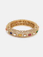 Ruby Raang 22k Gold Polished Multi Kundan Bracelet | Grab2Buy