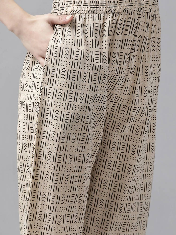 Yufta Women Rust Red and Beige Print Pure Cotton Kurta with Trouser and Dupatta | Grab2Buy