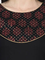 Aniyah Rayon Black Color Block Print Straight Kurta (AN-190K) | Grab2Buy