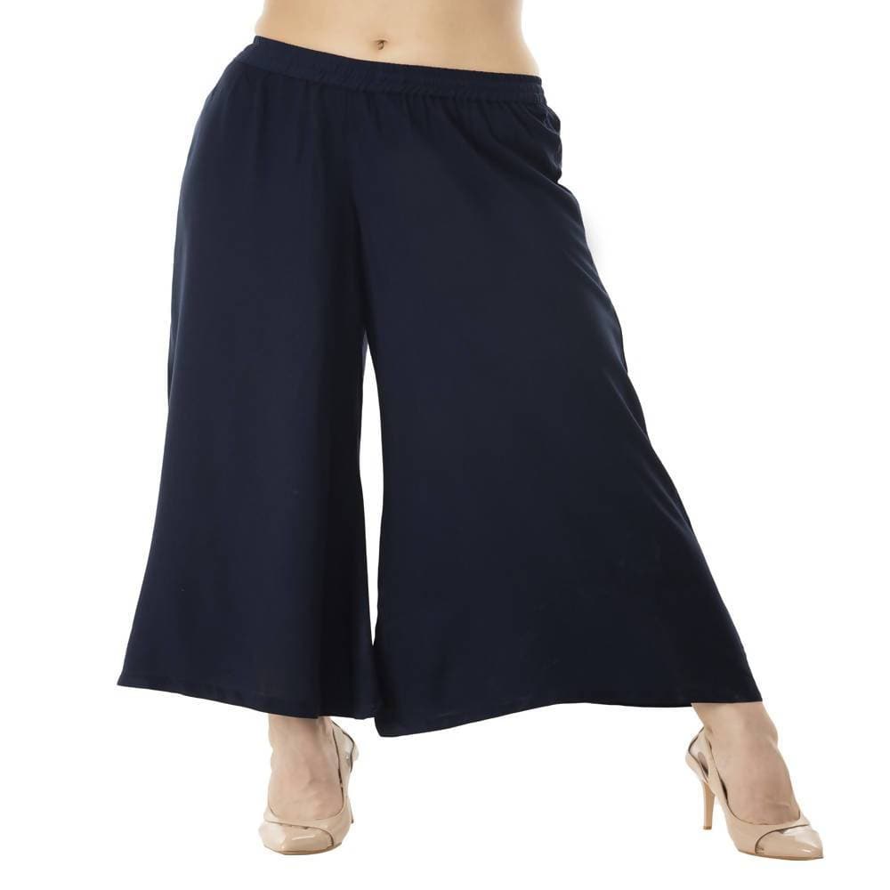 Lagi Women's Navy Blue Solid Palazzo (PLZ01B) | Grab2Buy