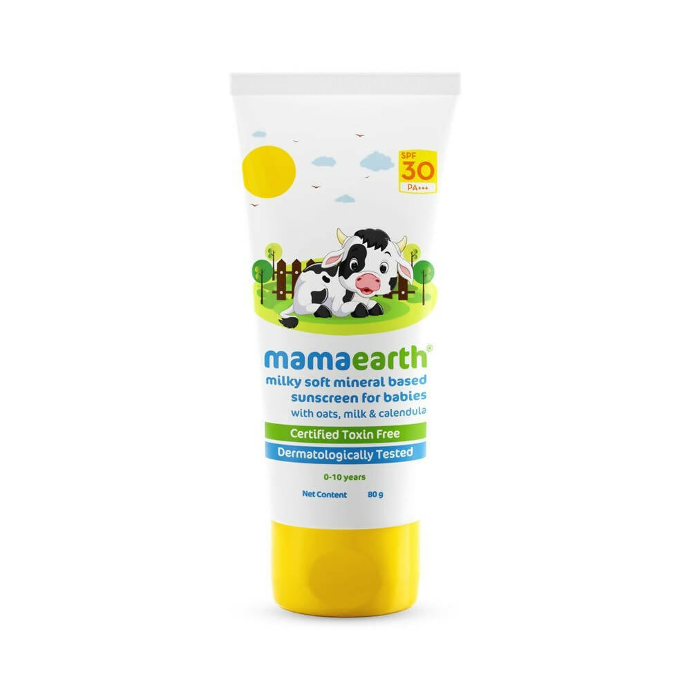 Mamaearth Milky Soft Mineral Based Sunscreen SPF 30 & PA+++ With Oats, Milk and Calendula | Grab2Buy