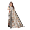 Vamika Grey Crepe Embroidery Saree (Nirali Grey) | Grab2Buy