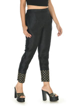Mominos Fashion Moeza Silk Black Color Pant | Grab2Buy