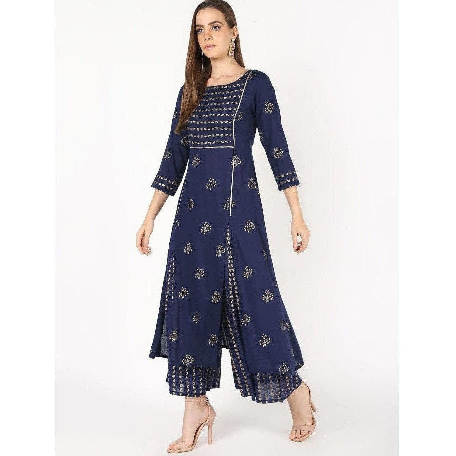 Cheera Women's Hand Block Print A-Line Kurta (CH042K) | Grab2Buy