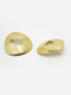 NVR Women Gold-Polished Alloy Triangular Drop Earrings | Grab2Buy