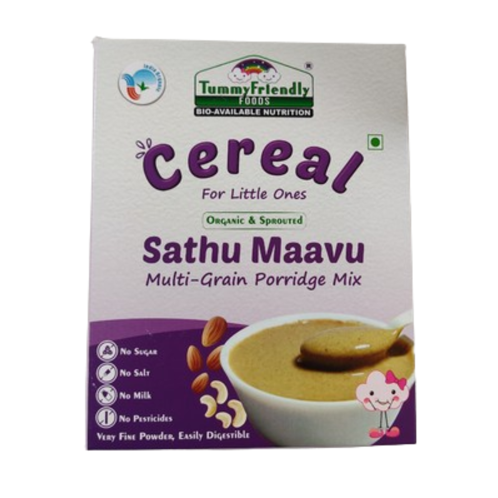 TummyFriendly Foods Organic Sprouted Sathu Maavu Porridge Mix ,Made of Sprouted Ragi, Whole Grains, Pulses & Nuts | Grab2Buy