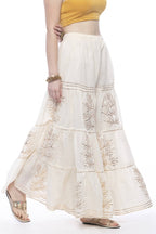 Mominos Fashion Cotton Off White Gotta Work Sharara For Girls | Grab2Buy