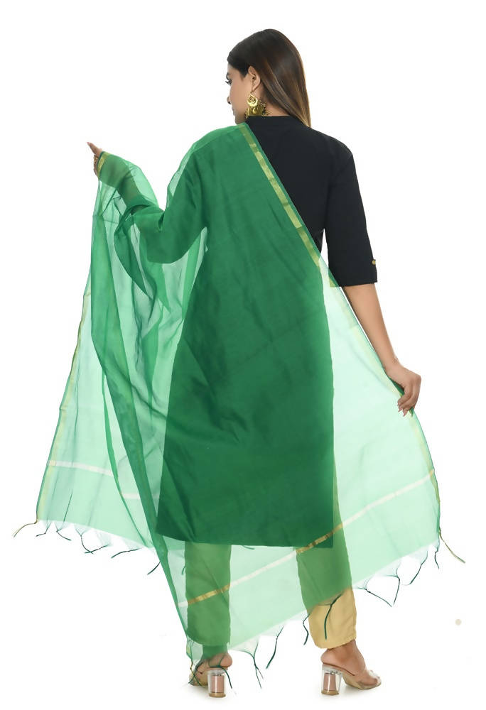 Mominos Fashion Green Banarsi Piping Dupatta | Grab2Buy