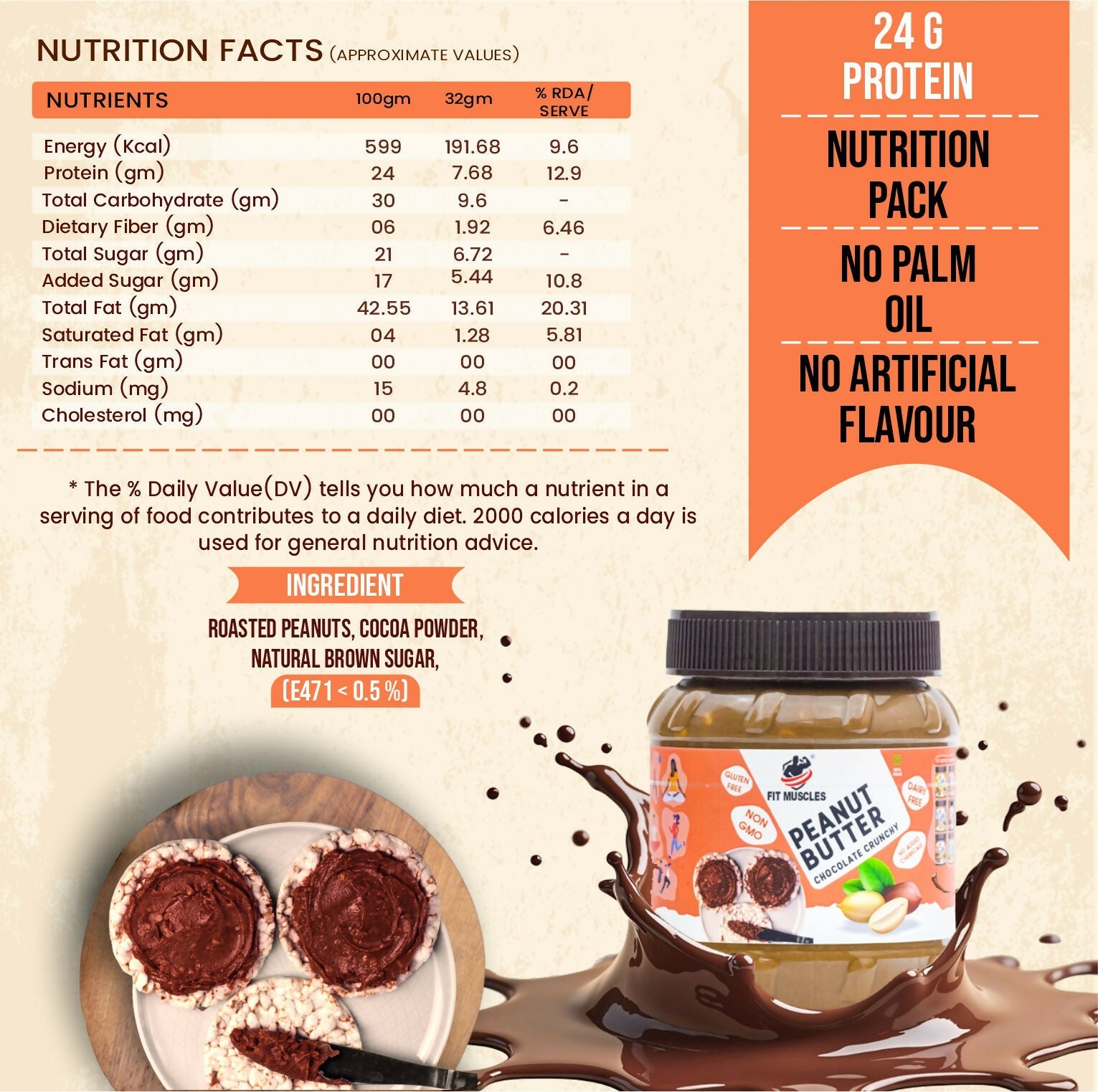 Fit Muscles Chocolate Peanut Butter Crunchy Chocolate | Grab2Buy