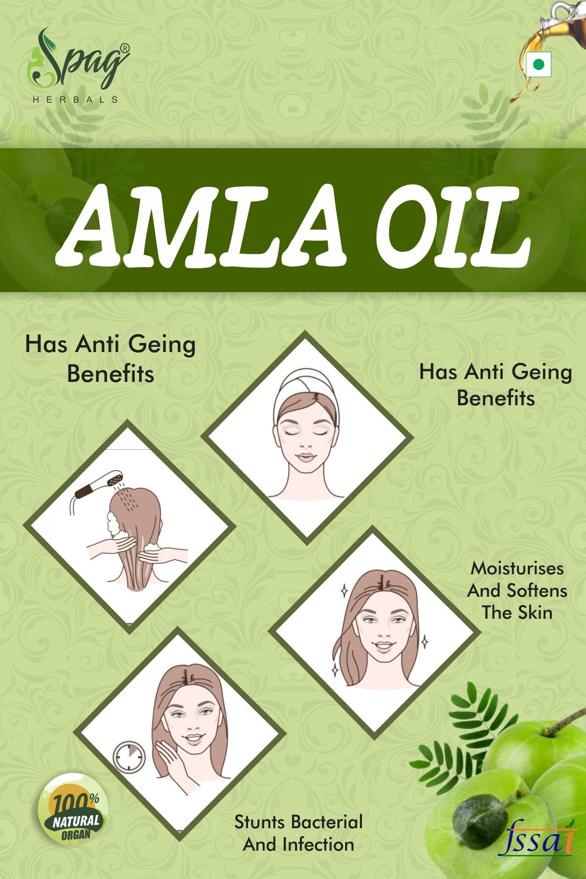 Spag Herbals Amla Oil For Hair & Skin Care | Grab2Buy