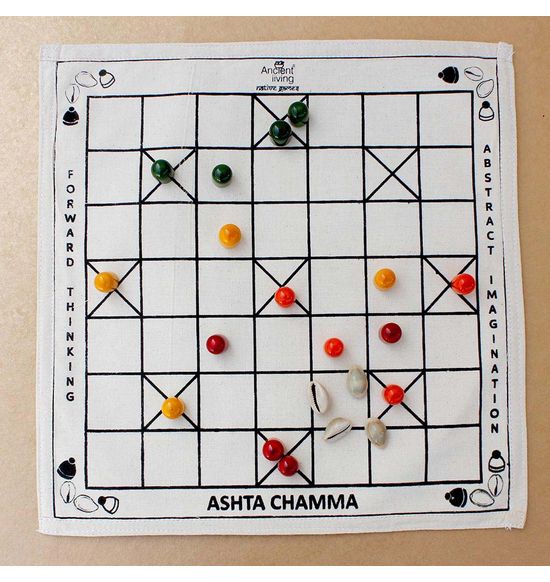Ancient Living Chauka Bara Four-Player Game / Ashta Chamma | Grab2Buy