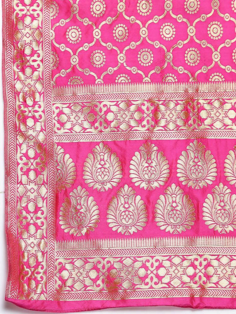 Myshka Women's Pink Silk Print Casual Dupatta | Grab2Buy
