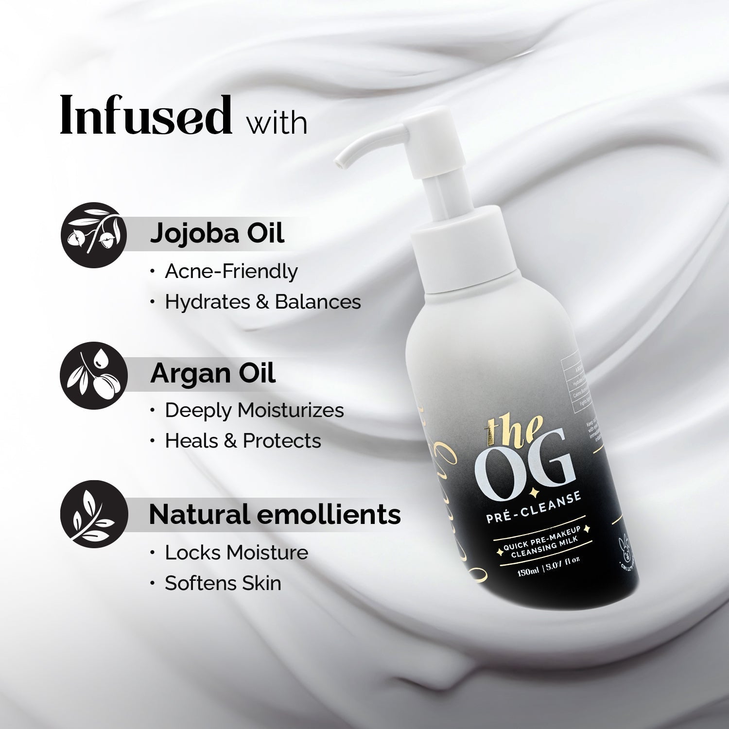 Aflairza The OG Pre-Makeup Cleansing Milk With Jojoba & Argan Oil for Gentle Daily Cleanser & Makeup Prep | Grab2Buy