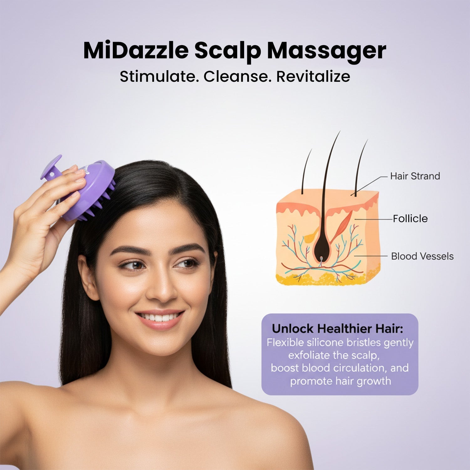 MiDazzle Midazzle Scalp Massager MIHA6315 | Grab2Buy