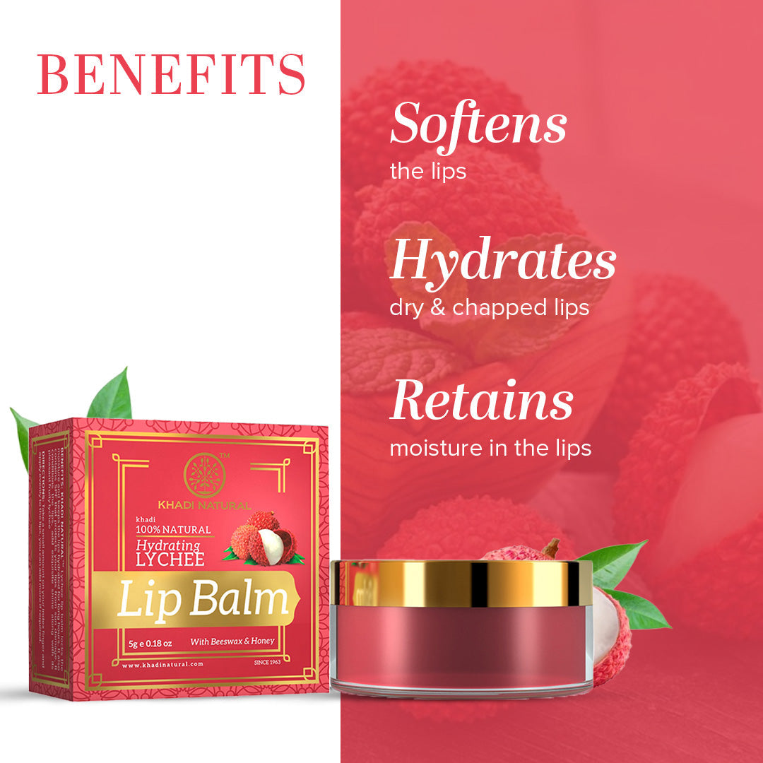 Khadi Natural Lychee Lip Balm