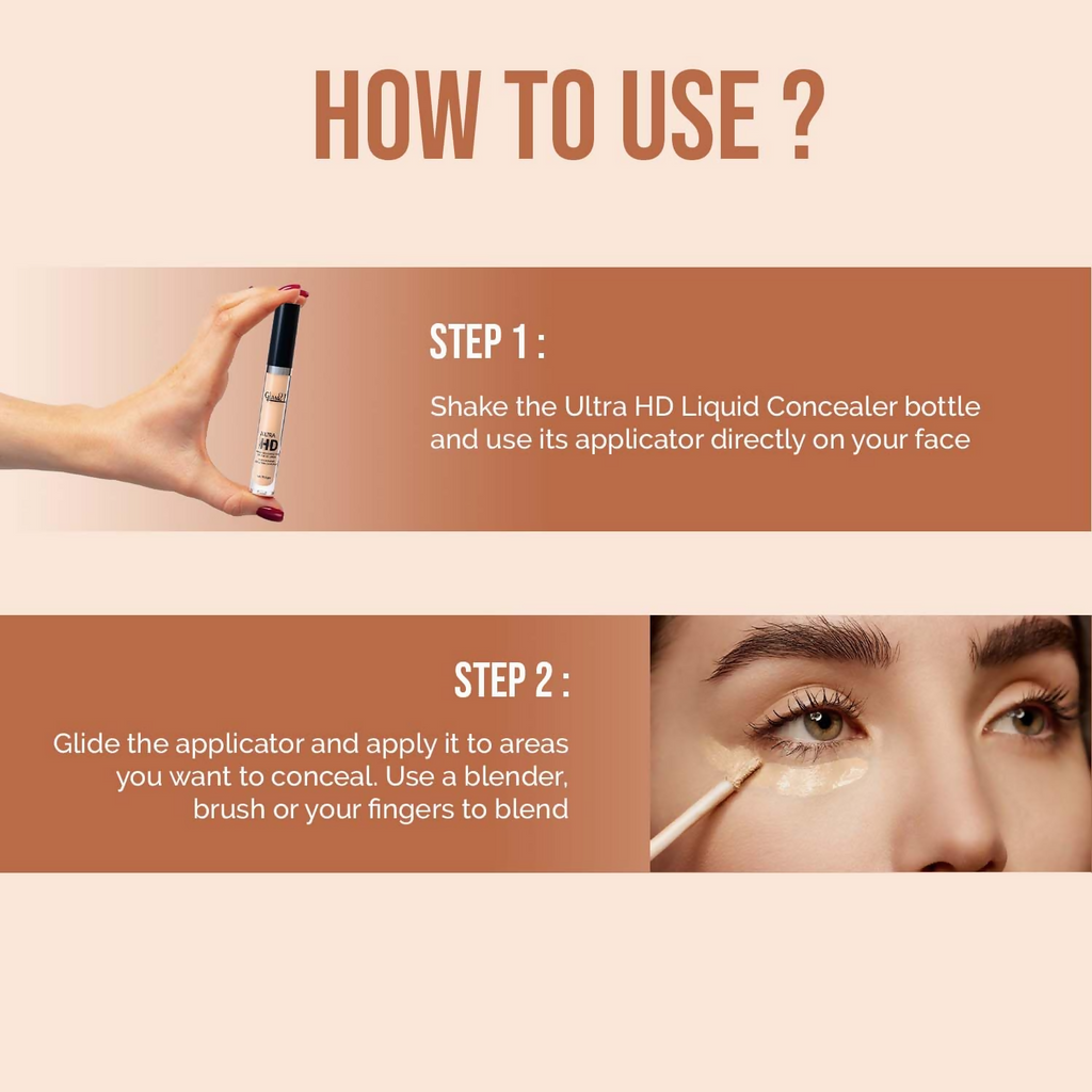 Glam21 Ultra HD Liquid Concealer for HD Finish - Toast | Grab2Buy