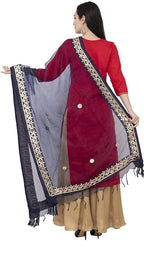 Mominos Fashion Navy Blue Orgenza Gotta Patti Dupatta | Grab2Buy