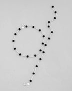 VOJ Set of 2 Silver Plated With Black Beads Anklet | Grab2Buy