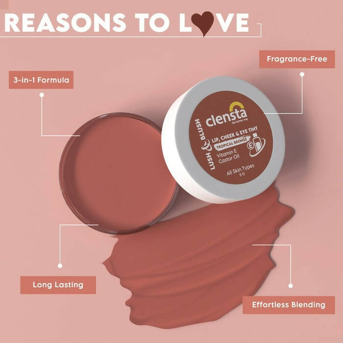 Clensta Lush & Blush Lip, Cheek & Eye Tint 05 Tropical Bronze | Grab2Buy