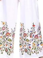 Mominos Fashion White Floral Design Palazzo | Grab2Buy