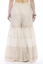 Mominos Fashion Trendy Cotton Off White Gold Print With Gota Sharara | Grab2Buy