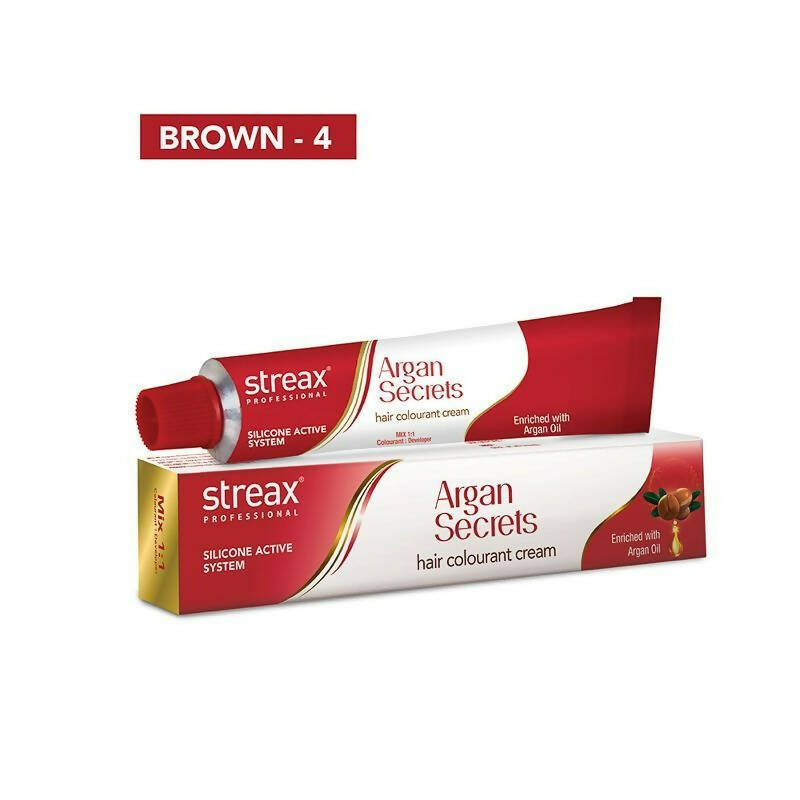 Streax Professional Argan Secrets Hair Colourant Cream - Brown 4 | Grab2Buy