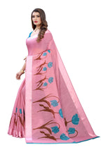 Vamika Pink Linen Satin Patta Saree (VANI PINK) | Grab2Buy