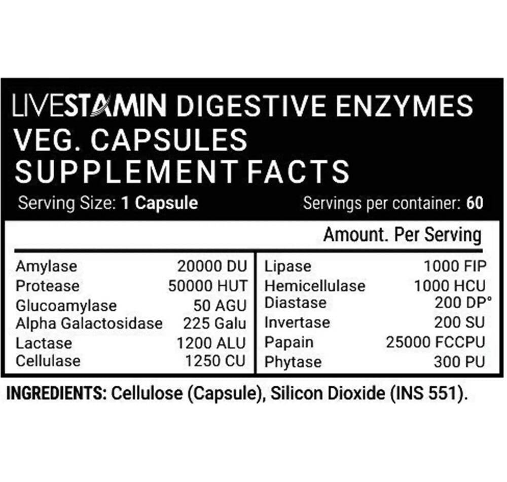 Livestamin Digestive Enzymes Capsules | Grab2Buy