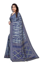 Vamika Printed Blue Crepe Silk Saree (ICE BLUE) | Grab2Buy