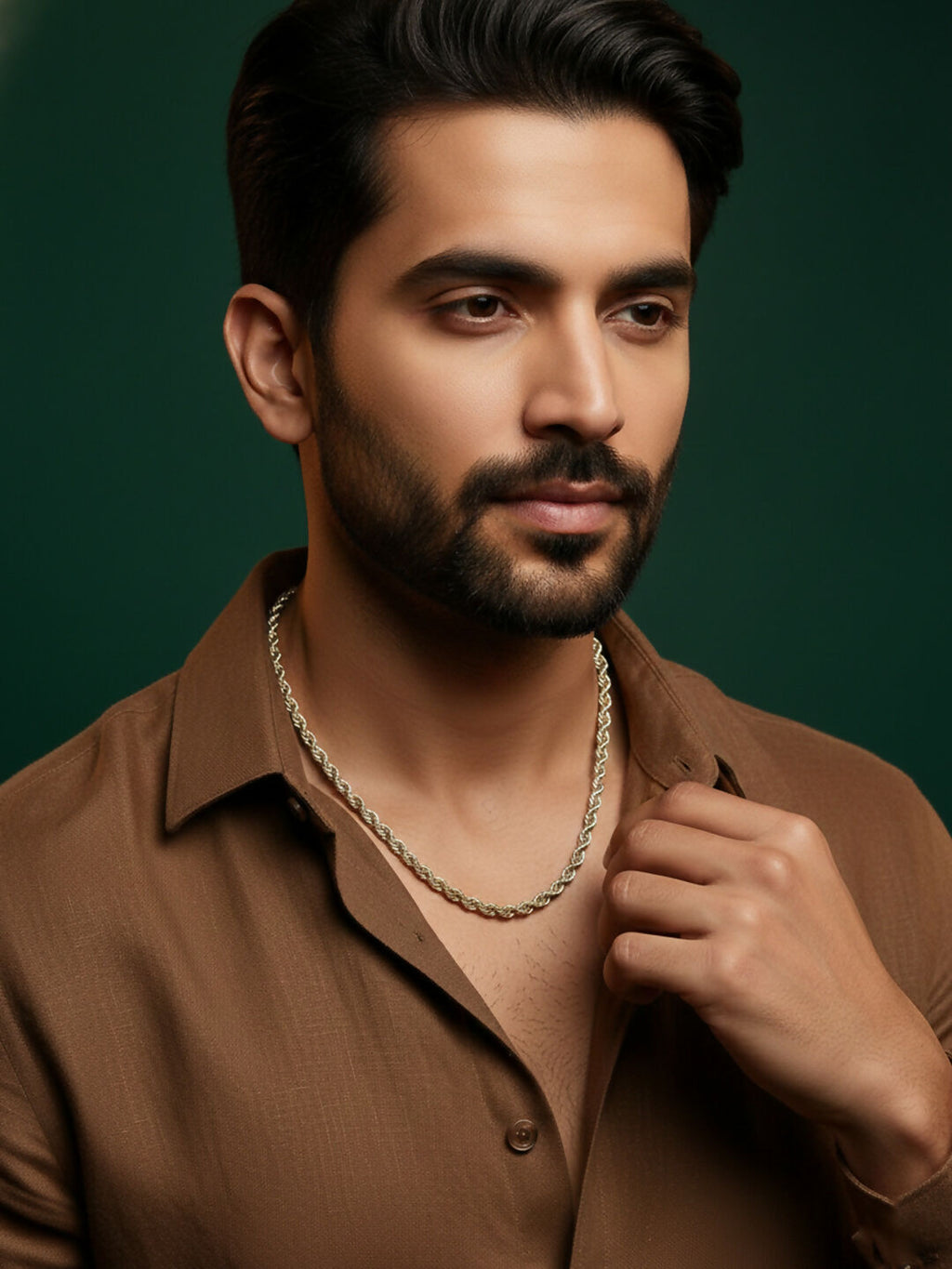 NVR Men's Handcrafted Rhodium Plated Chain | Grab2Buy
