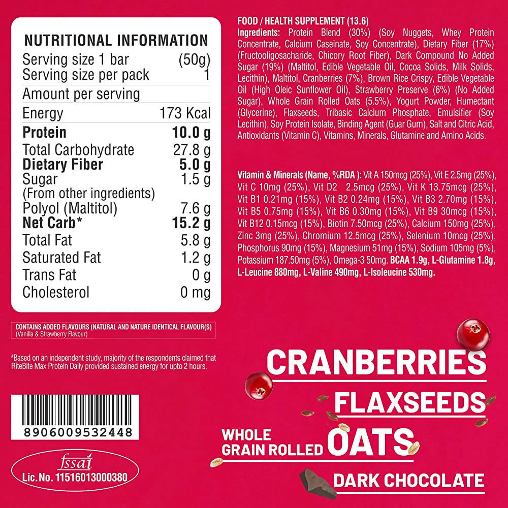 RiteBite Max Protein Daily Choco Berry Bar | Grab2Buy