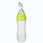 Safe-O-Kid Easy Squeezy Silicone Food Feeder Spoon (Soft Tip) Bottle- Green- 90mL