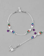 VOJ Set of 2 Mutli Color Meenakari Anklet | Grab2Buy