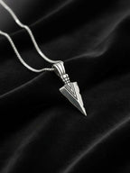 NVR Men's Arrow Shaped Silver Plated Pendant with Chain | Grab2Buy