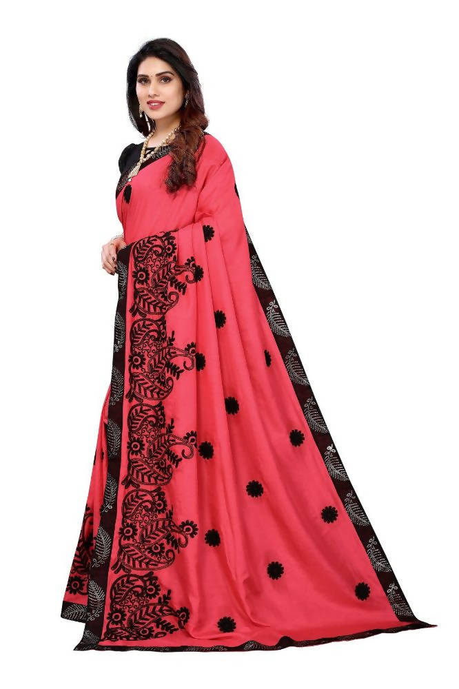 Vamika Pink Dola Silk Embroidery Saree | Grab2Buy