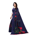 Vamika Printed Jute Silk Blue Saree (Elisa Navy) | Grab2Buy