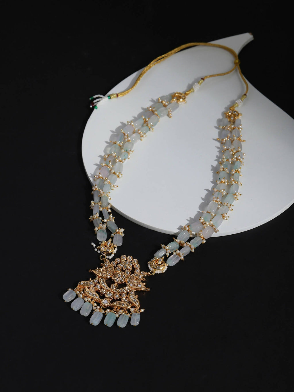 Gold-Toned White Brass Gold-Polished Necklace - Ruby Raang | Grab2Buy