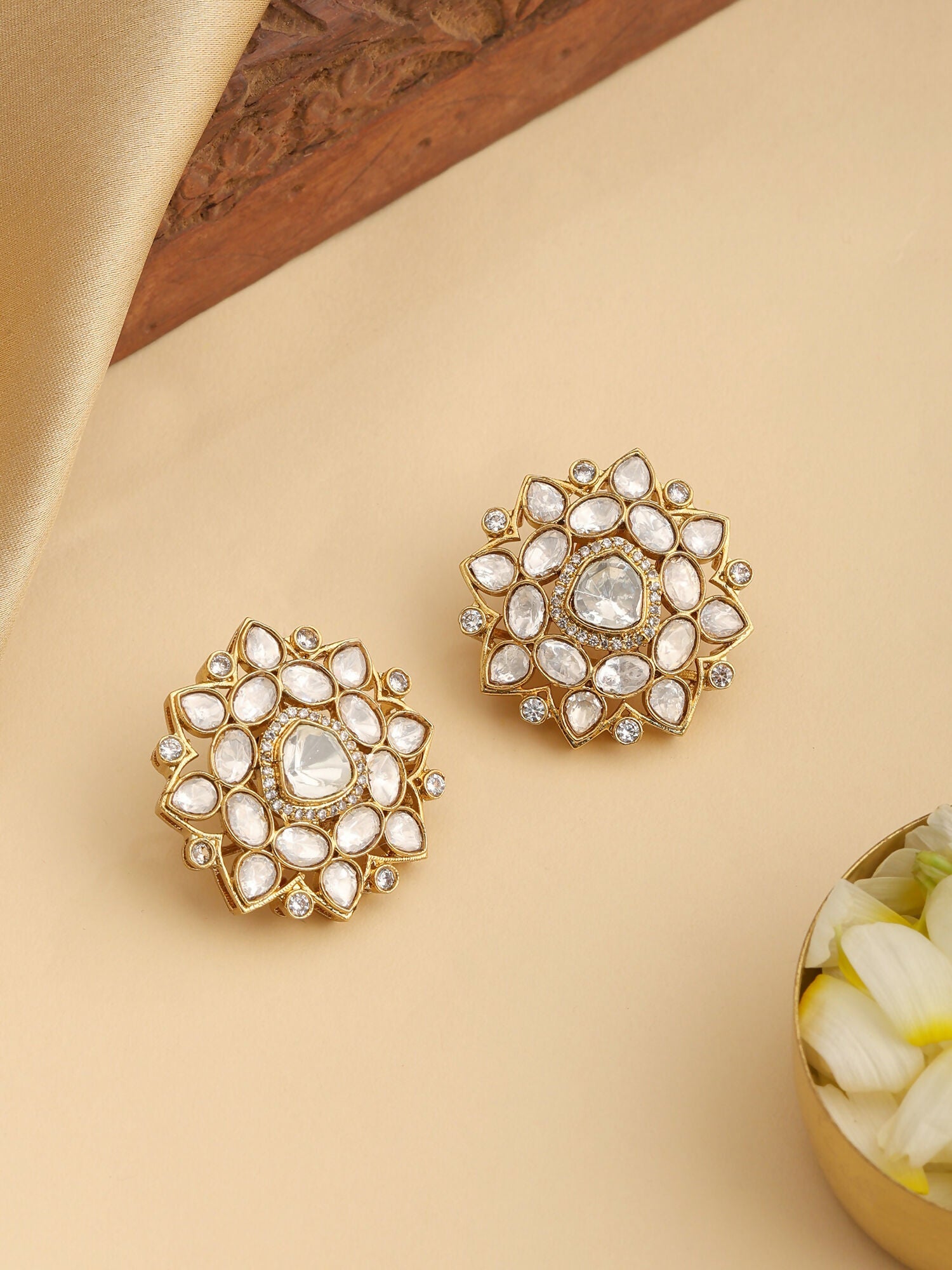 Ruby Raang Floral Aura Studs | Grab2Buy