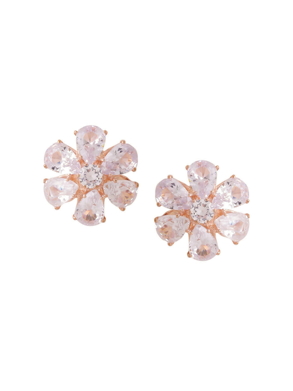 NVR Women Golden Cz Studded Studs Earrings | Grab2Buy