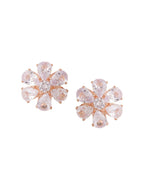 NVR Women Golden Cz Studded Studs Earrings | Grab2Buy