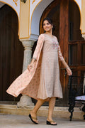 Yufta Orange Printed & Embroidered Dress | Grab2Buy