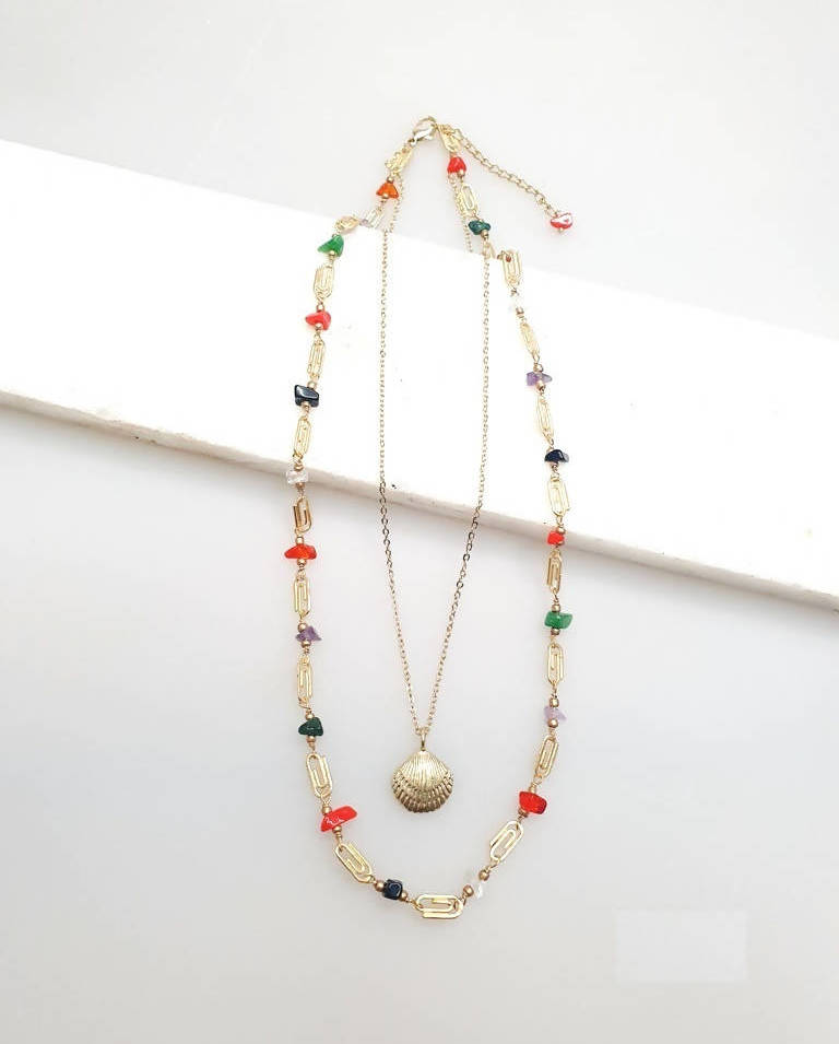 Bling Accessories Uncut Natural Stone Chips Necklace | Grab2Buy